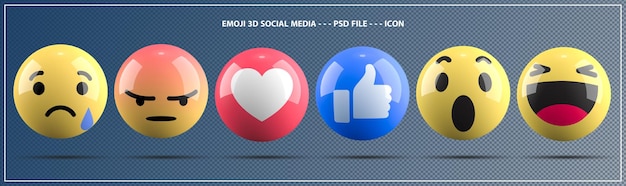 Facebook Emoji imposta elemento 3d