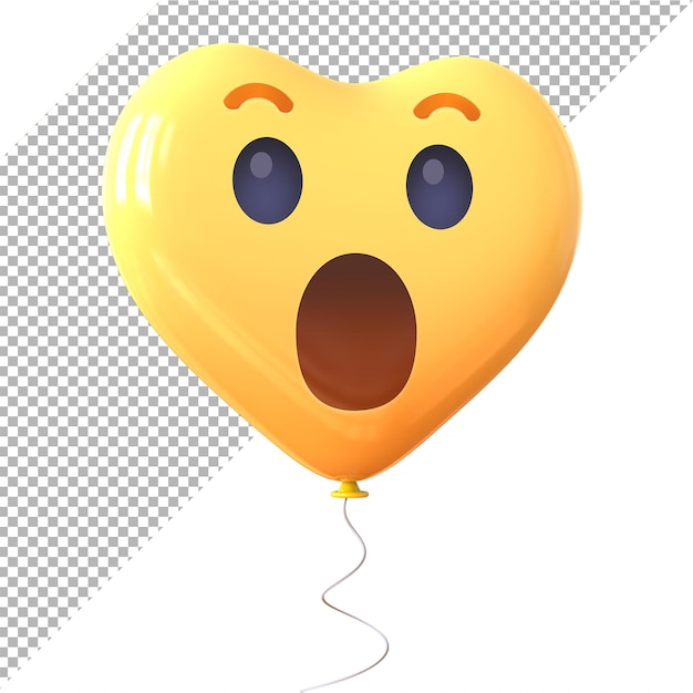 Facebook Emoji Wow Ballons Coeur 3d