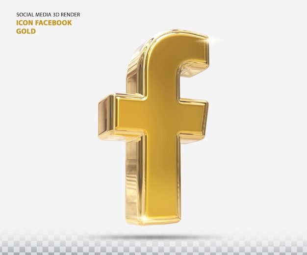 Facebook icon golden 3d render
