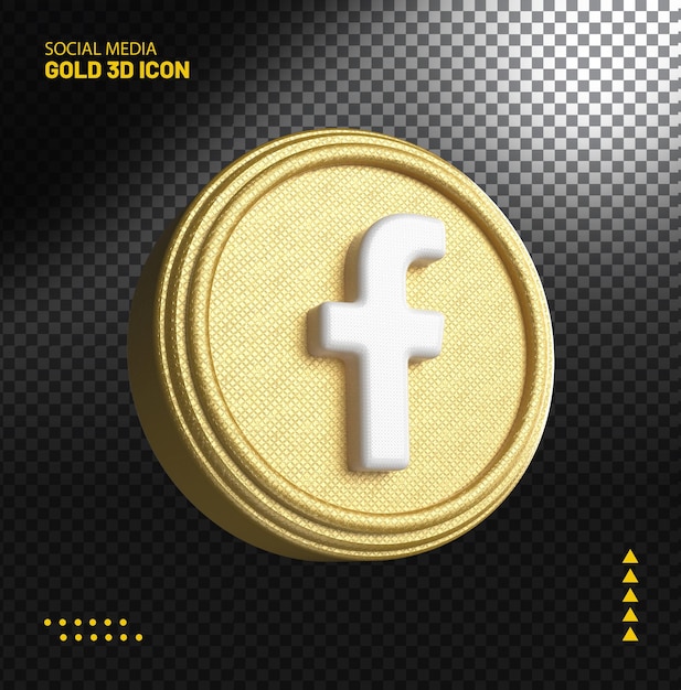 Facebook icon ouro moderno luxo