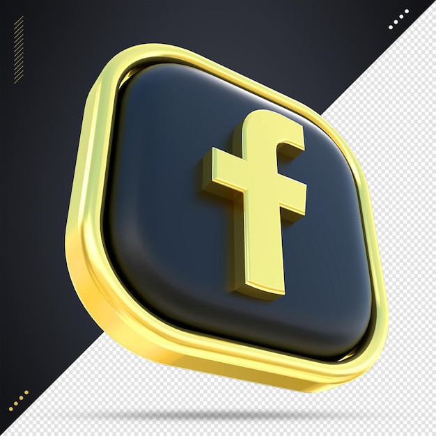 Facebook-icon-social-media-stile in schwarz und gold