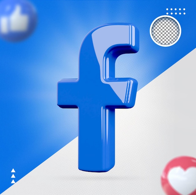 Facebook Icône Médias Sociaux 3d