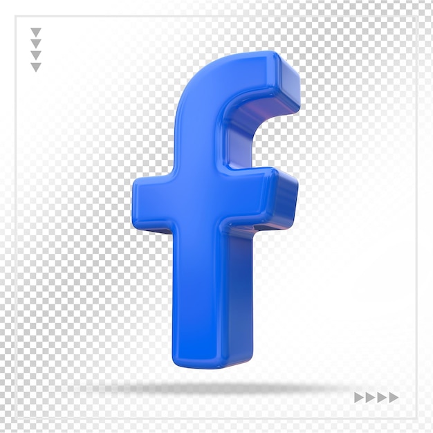 Facebook icono redes sociales 3d