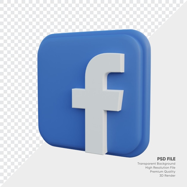 Facebook isometrische 3d-stil-logo-konzept-symbol im runden eckquadrat isoliert