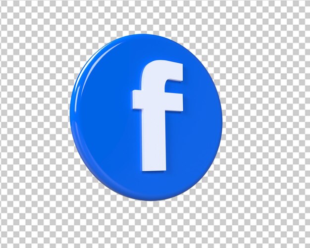 Facebook-logo blauer kreis 3d-rendering