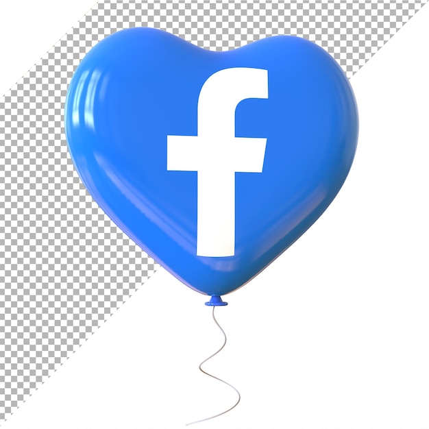 PSD facebook logo médias sociaux 3d ballons coeur