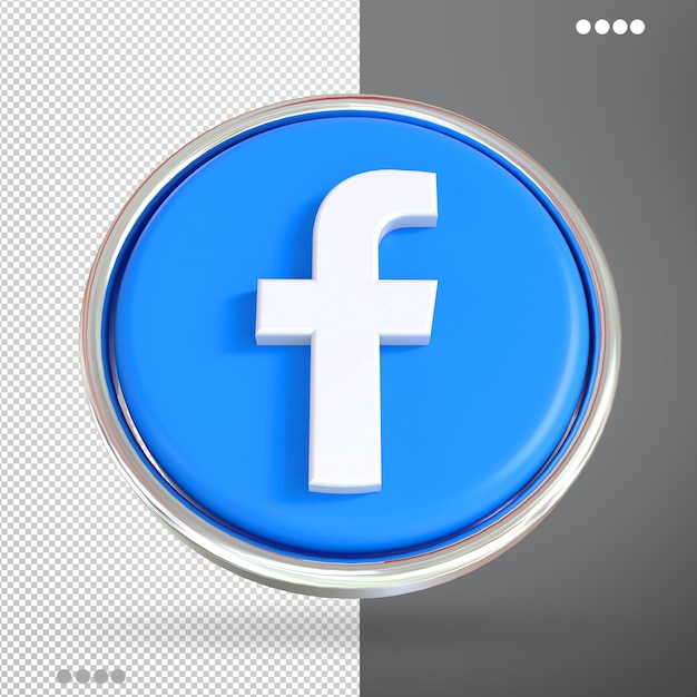 Facebook-Logo Social Media 3D-Stile