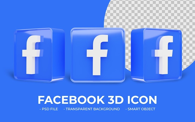 Facebook Logo Social Media 3D-Symbol