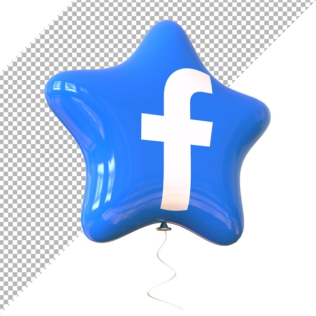 Facebook logo social media luftballons stern 3d