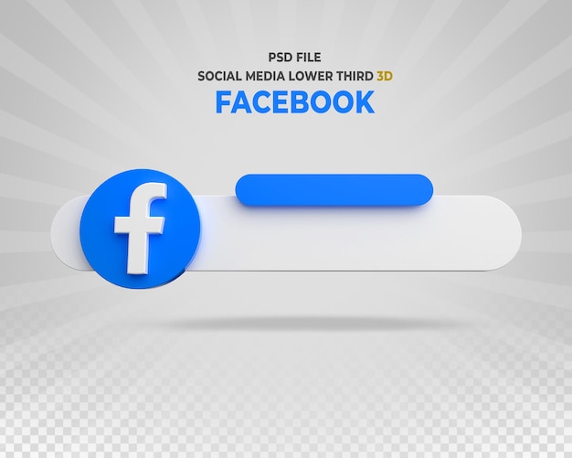 PSD facebook logos de médias sociaux inférieur troisième bannière 3d render