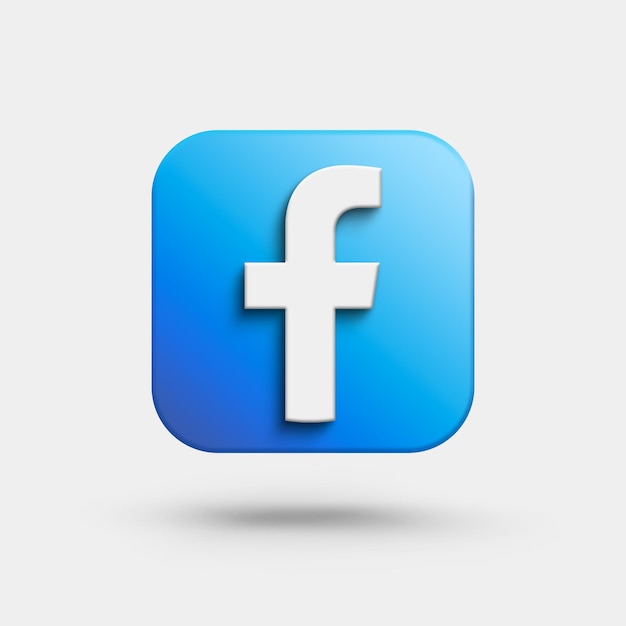 PSD facebook logotipo 3d ícone de mídia social isolado