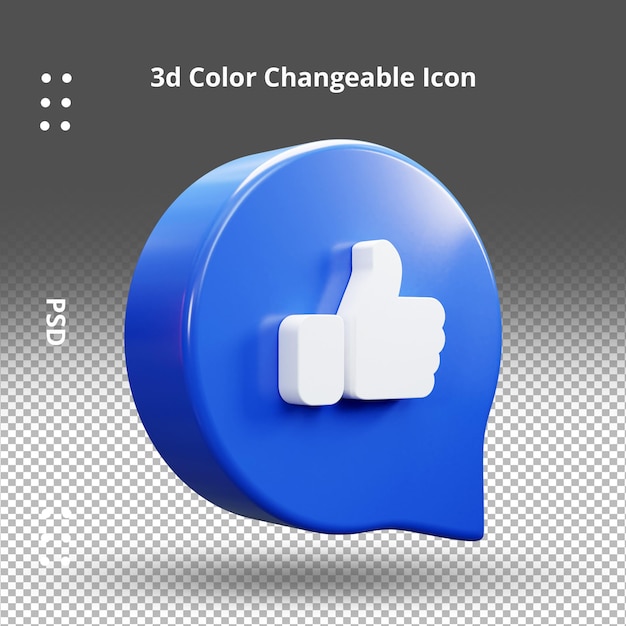 facebook médias sociaux comme signe ui icône 3d