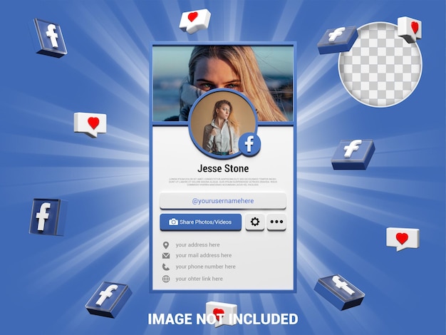 facebook Mockup del profilo dei social media