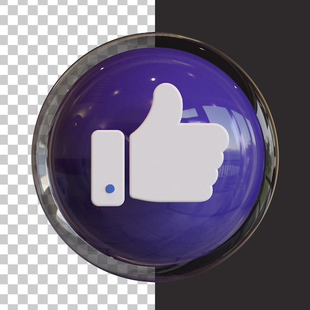 Facebook pollice in su come nel rendering 3d