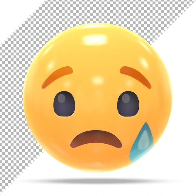 Facebook Réaction Emoji Triste Rendu 3d