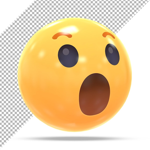 Facebook Réaction Emoji Wow 3d