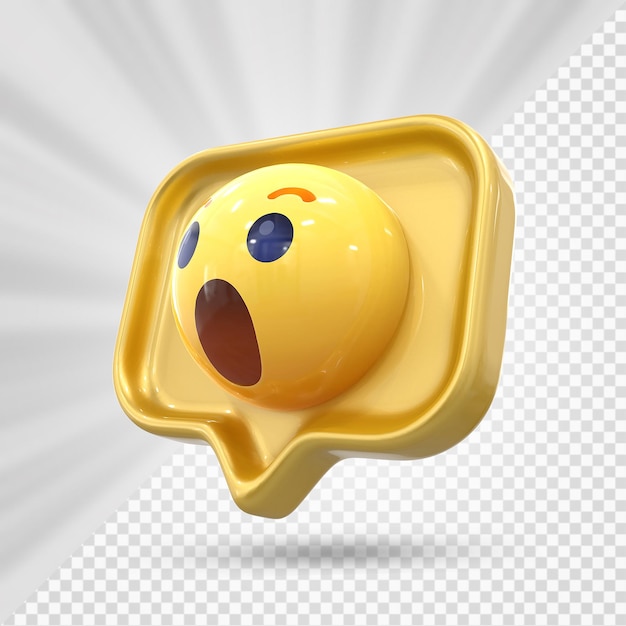 PSD facebook-reaktion emoji 3d-rendering