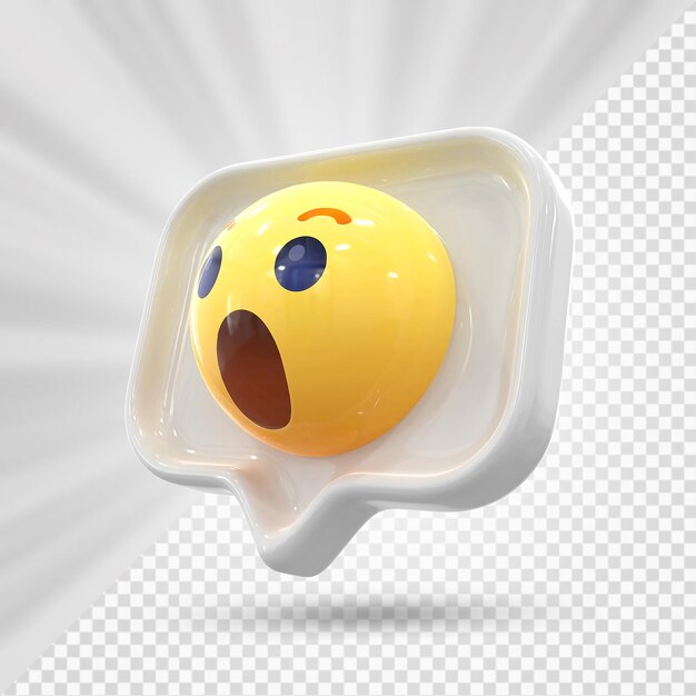PSD facebook-reaktion emoji 3d-rendering