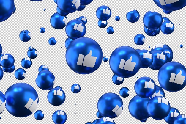 Facebook-Reaktionen wie Emoji 3d rendern