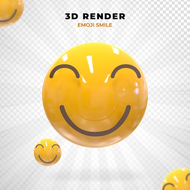 Facebook-Reaktions-Emoji-Freude 3D-Rendering für soziale Medien PSD