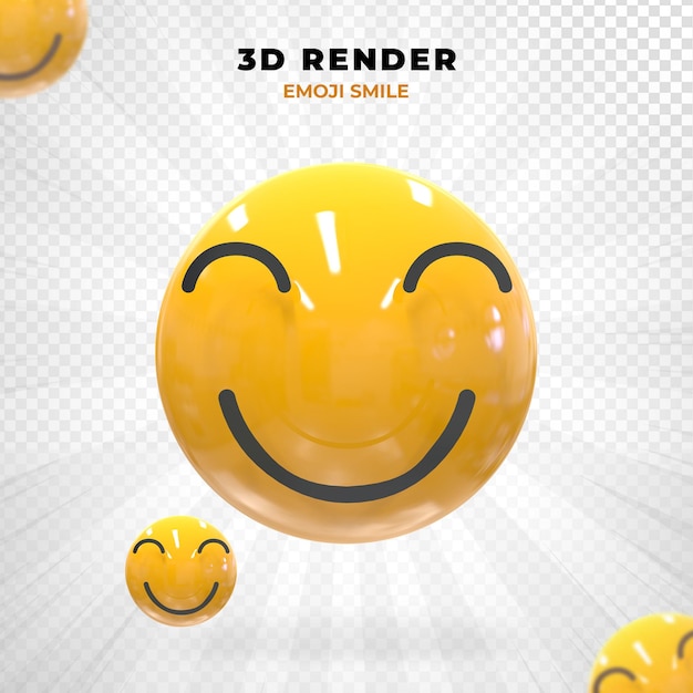 Facebook-Reaktions-Emoji-Freude 3D-Rendering für soziale Medien PSD