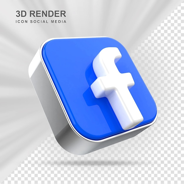 Facebook Social Media 3D-Symbol