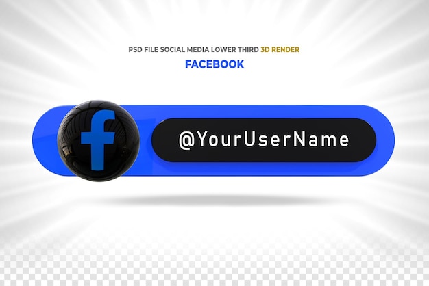 PSD facebook-social-media-banner-schaltflächen im unteren drittel