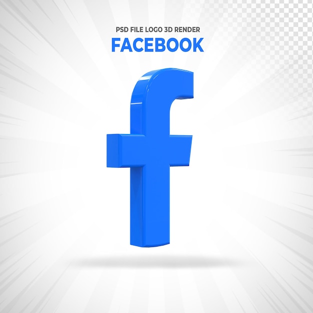 PSD facebook-social-media-logo 3d