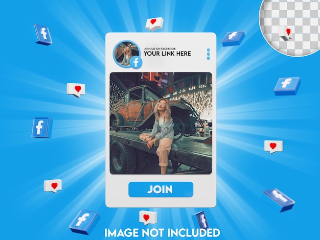 Facebook social media mockup 3d