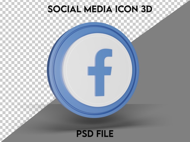 Facebook Social Media Symbol 3D gerendert