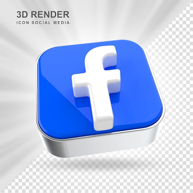 Facebook-Social-Media-Symbol 3d