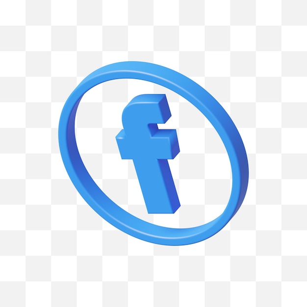 Facebook-social-media-symbol 3d