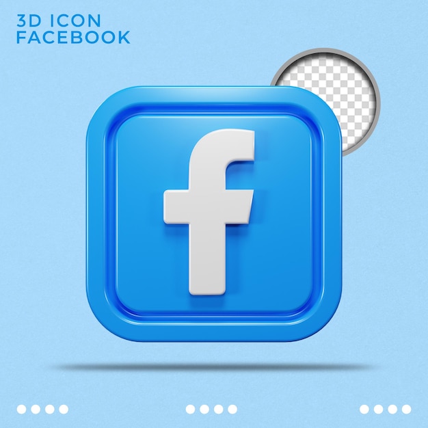 Facebook-Symbol 3D gerendert Social-Media-Symbol isoliertes Symbol intelligentes Objekt