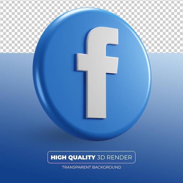 Facebook-Symbol 3d rendern isoliert
