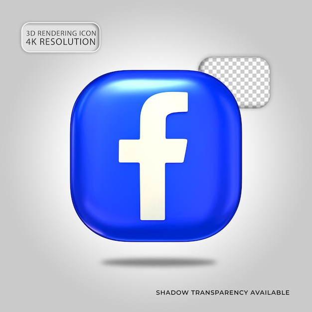 Facebook-symbol isolierte 3d-render-illustration