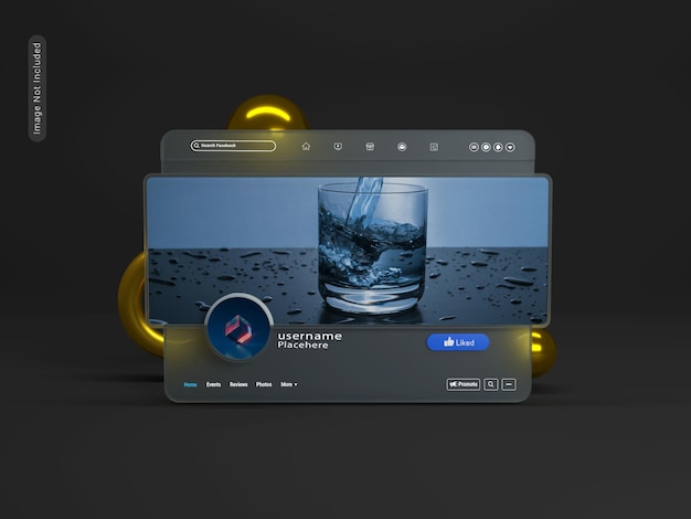 Facebook-ui-glas 3d-modell