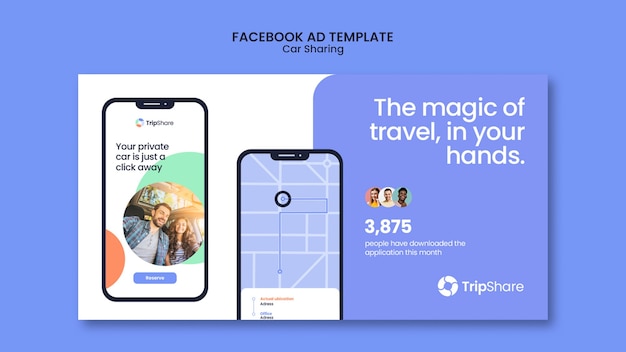 PSD facebook-vorlage für carsharing-dienste