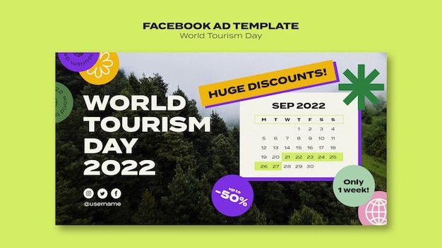 Facebook-Vorlage für den floralen Welttourismustag