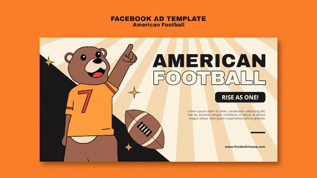 PSD facebook-vorlage für die american football championship