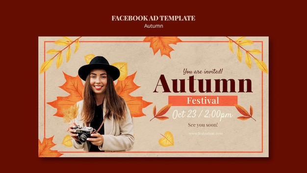 PSD facebook-vorlage für die herbstsaison