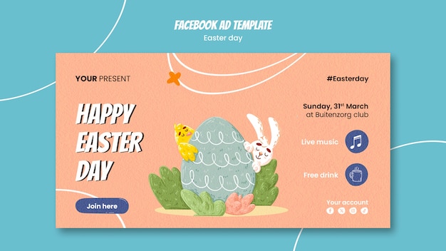 PSD facebook-vorlage für die osterfeier