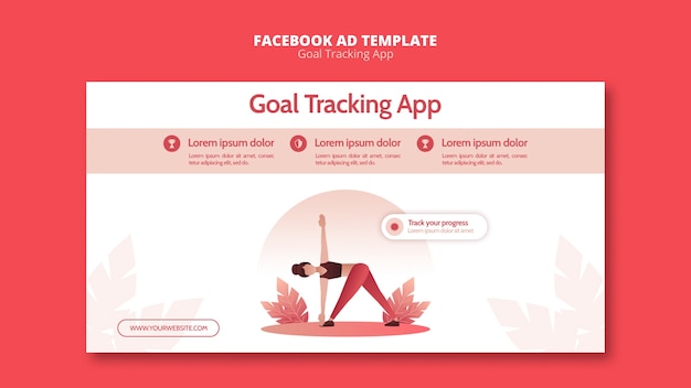 PSD facebook-vorlage für die zielverfolgungs-app