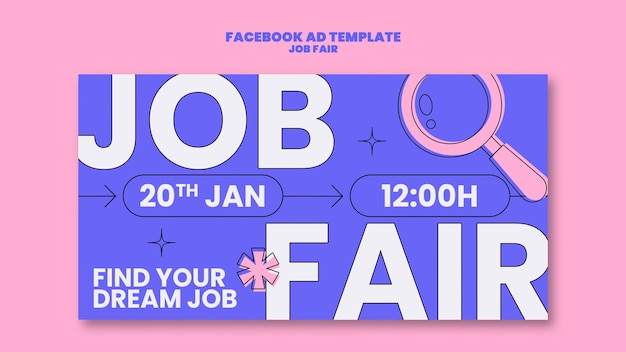 Facebook-Vorlage für Flächen-Design-Jobmessen