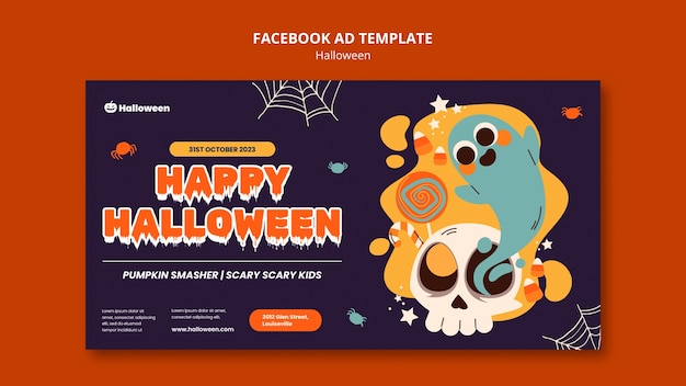 PSD facebook-vorlage für halloween-feiern