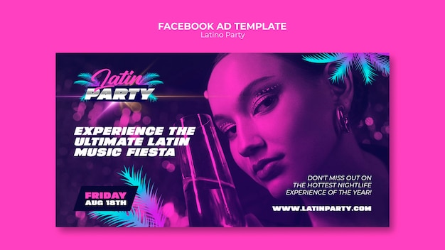 Facebook-vorlage für latino-partys