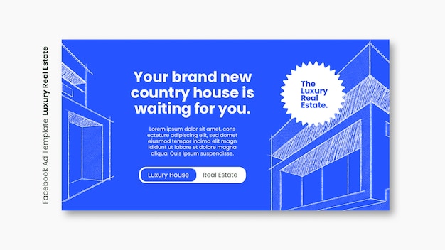 PSD facebook-vorlage für luxusimmobilien
