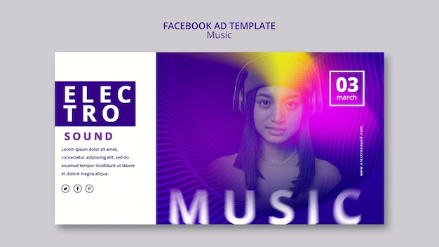 PSD facebook-vorlage für musikfestivals