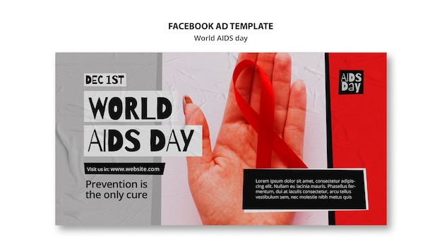 Facebook-vorlage zum welt-aids-tag