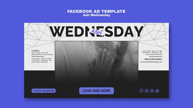 PSD facebook-vorlage zur feier des aschermittwochs