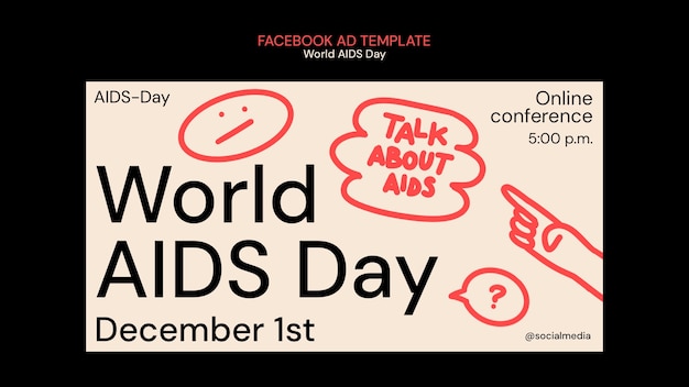 Facebook-vorlage zur feier des welt-aids-tages